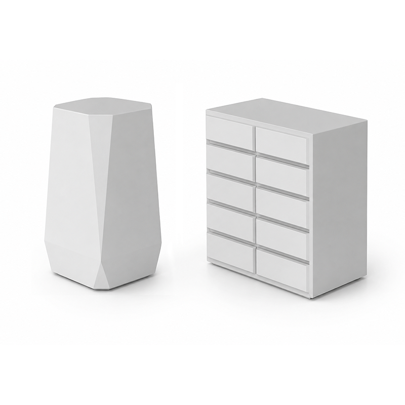 Modular Reception Desk Set with Side Cabinet, Display Pedestal, and Main Counter RD-320