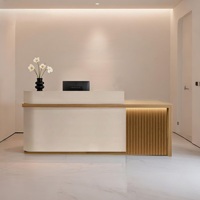 Natural Style Beige + Natural Reception Desk for Boutiques