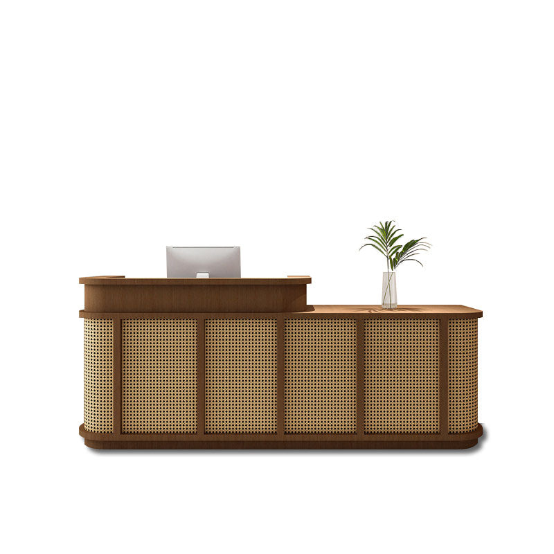 Natural Style Cane Webbing Reception Desk for Hotel ＆ Clothing Store