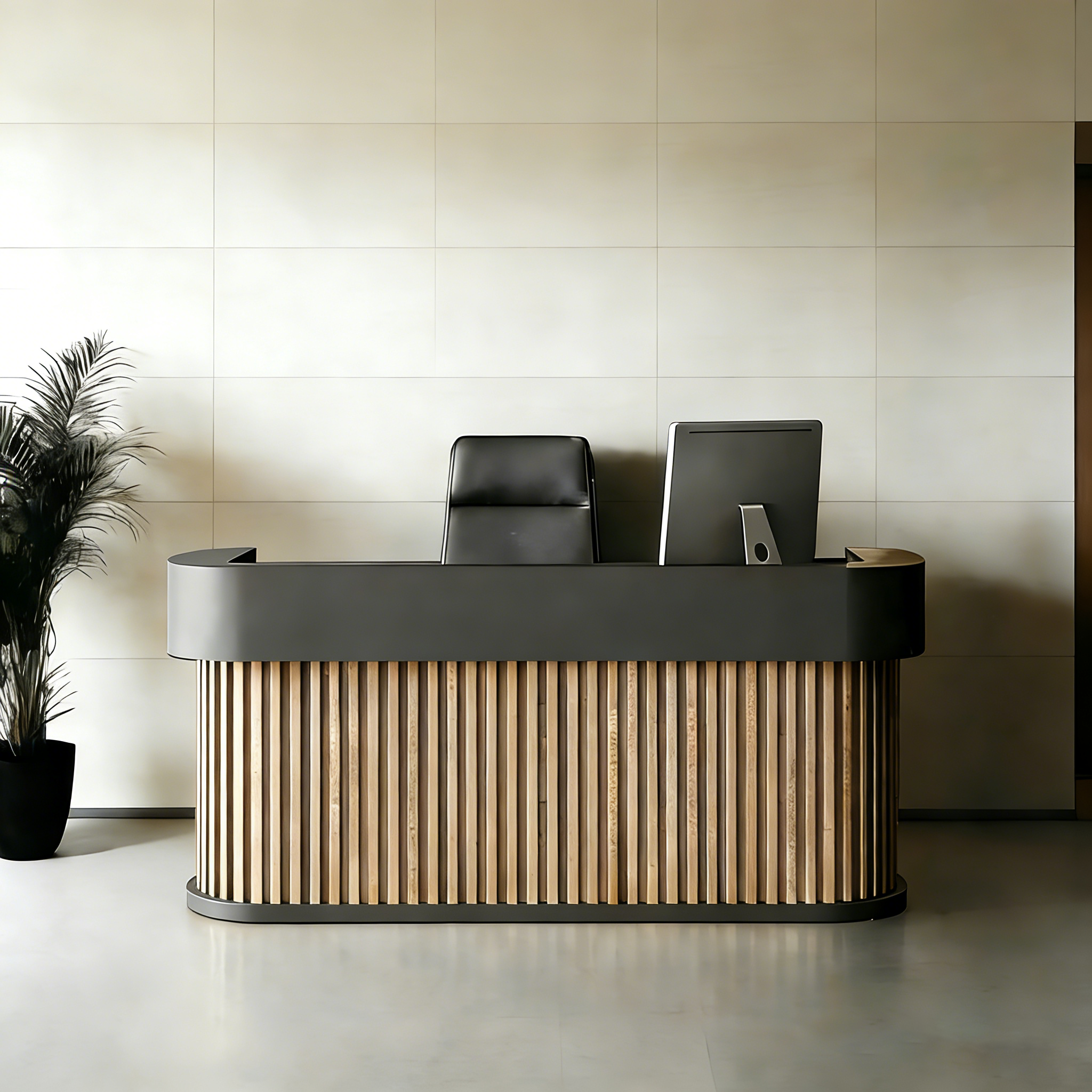 Natural Style Clothing Store Maple Reception Desk