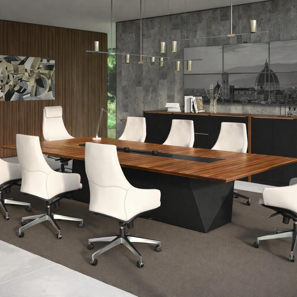 Premium Boardroom Conference Table with Integrated Power & Cable Management MT-017