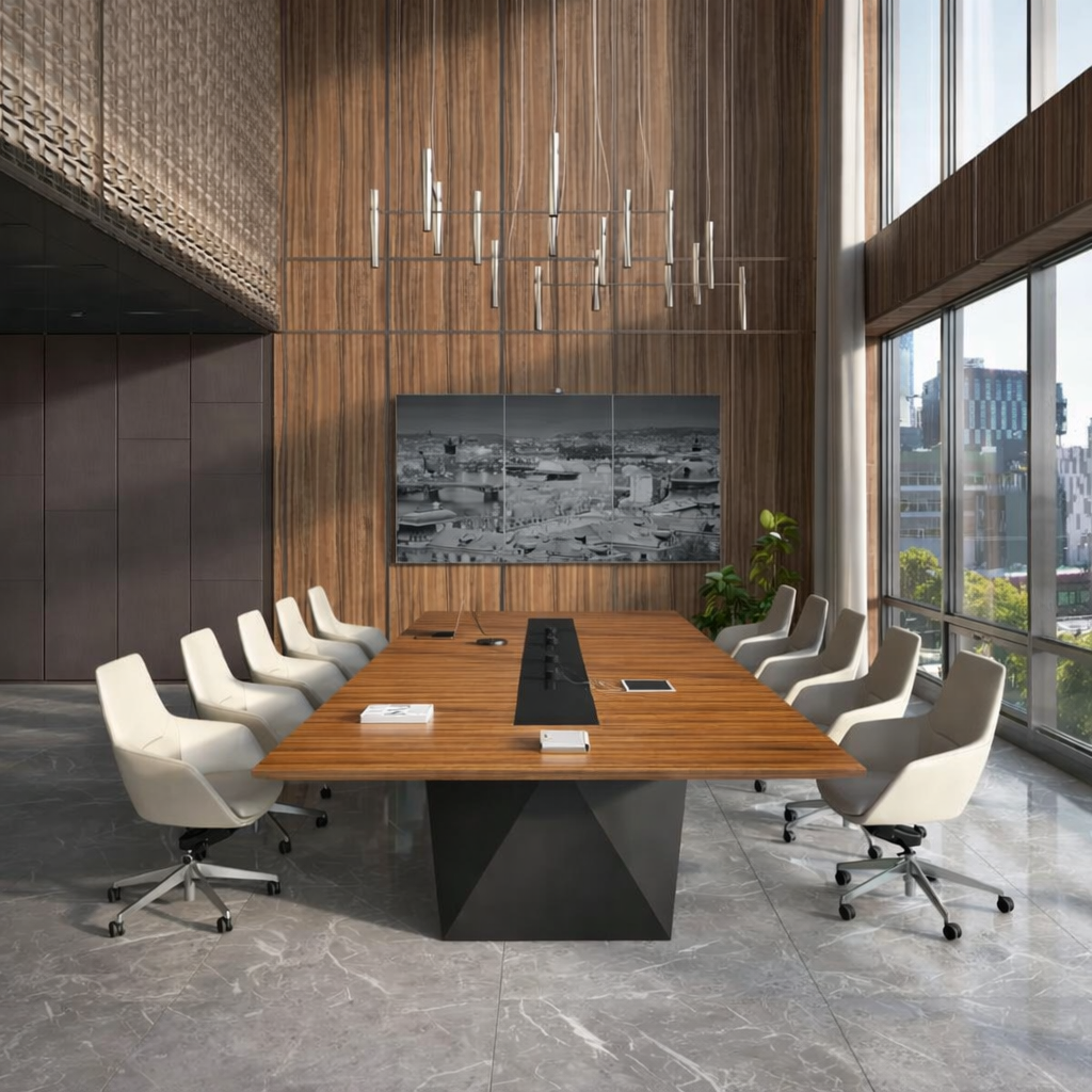 Premium Boardroom Conference Table with Integrated Power & Cable Management MT-017