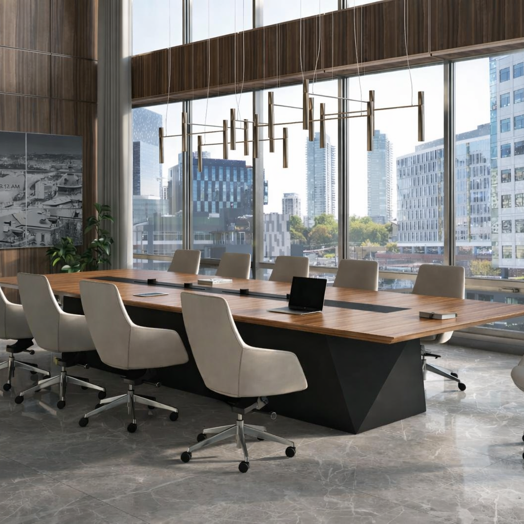 Premium Boardroom Conference Table with Integrated Power & Cable Management MT-017