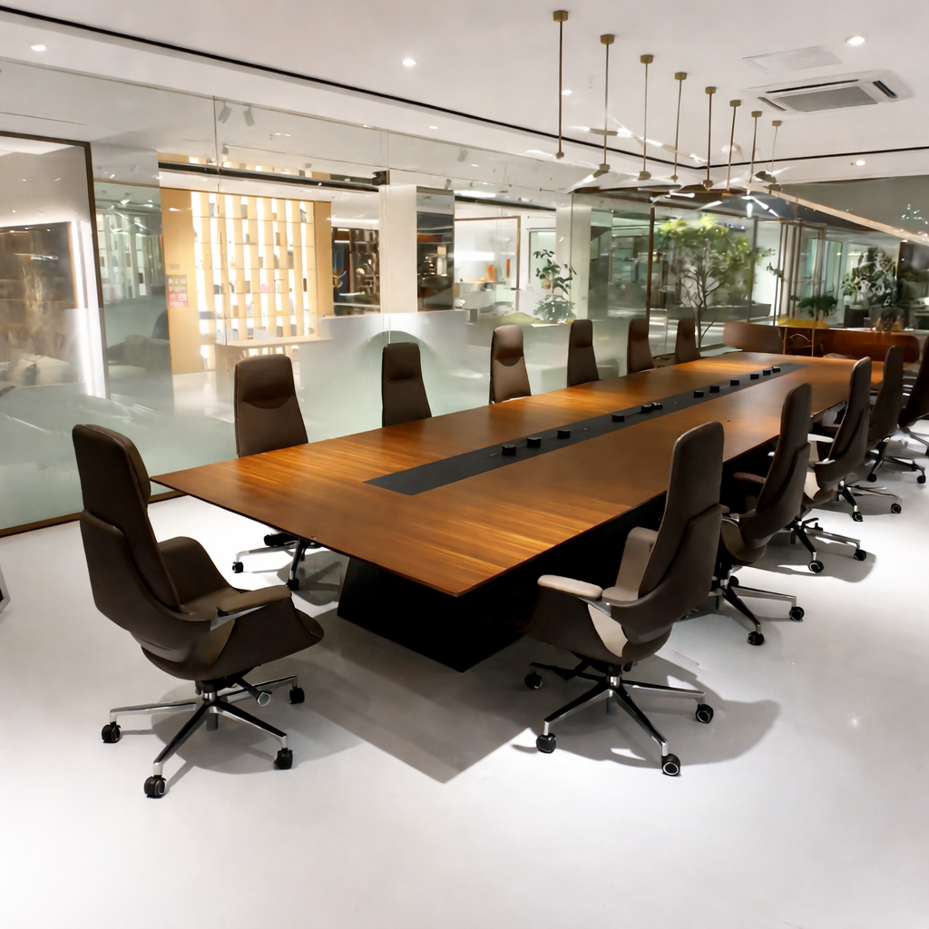 Premium Boardroom Conference Table with Integrated Power & Cable Management MT-017