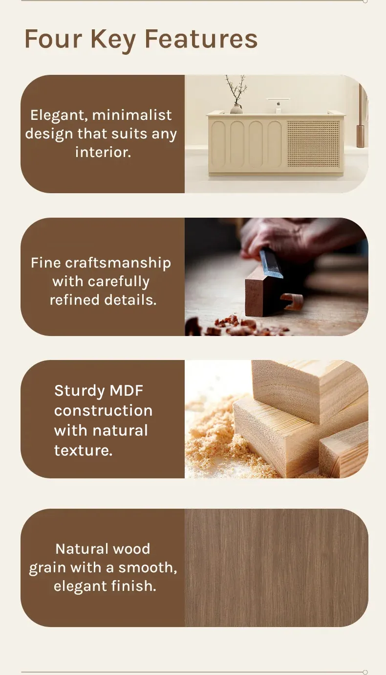 Refined reception desk with durable MDF construction