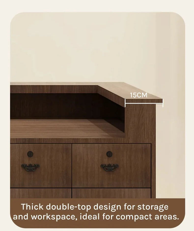 Thick double-top storage and work surface