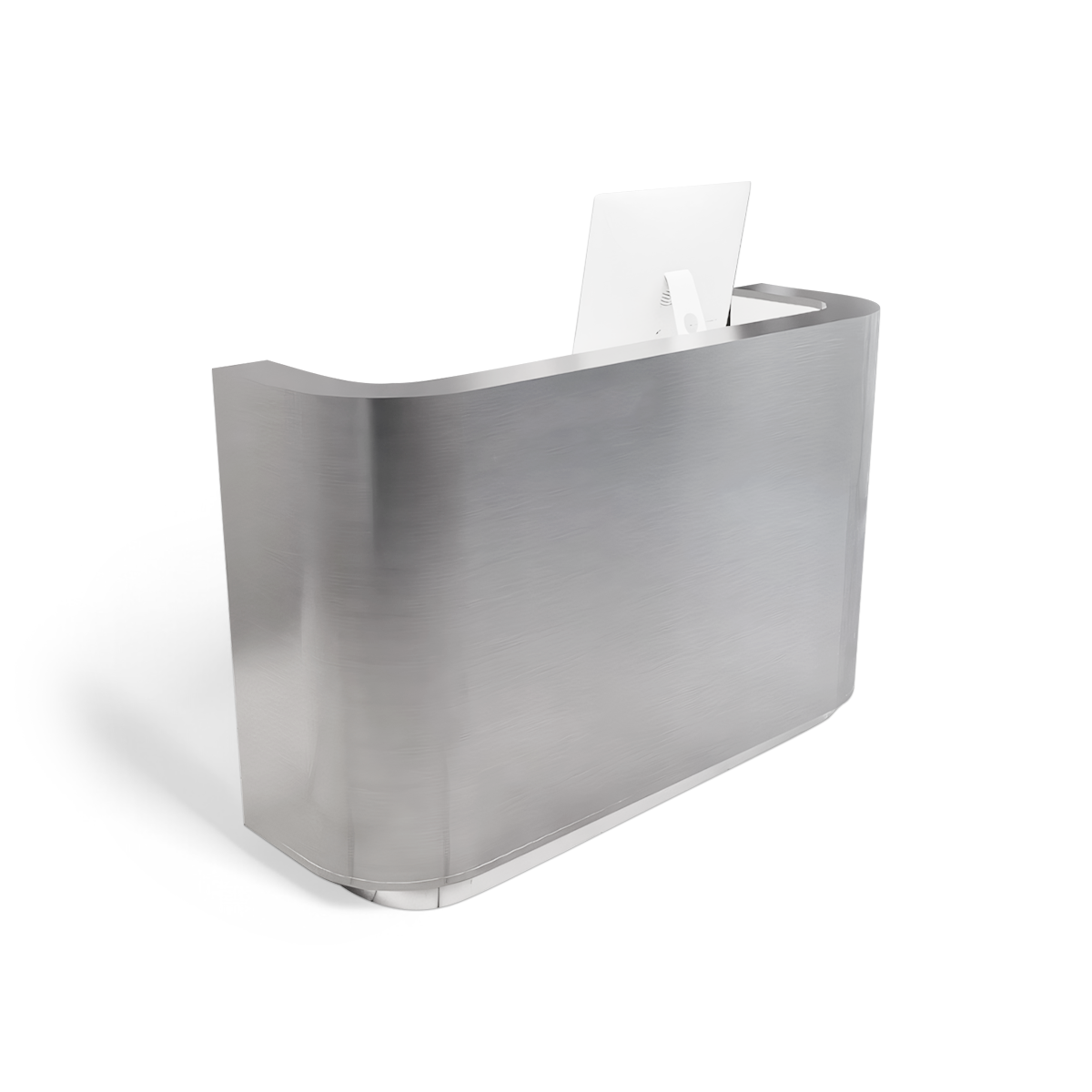Silver Stainless Steel Small Bar Reception Desk