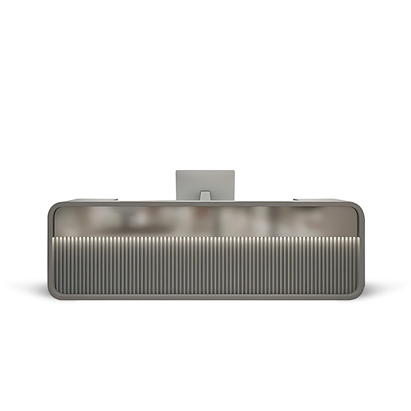 Simple Modern Hotel Company Grey + Silver Front Desk Reception Desk