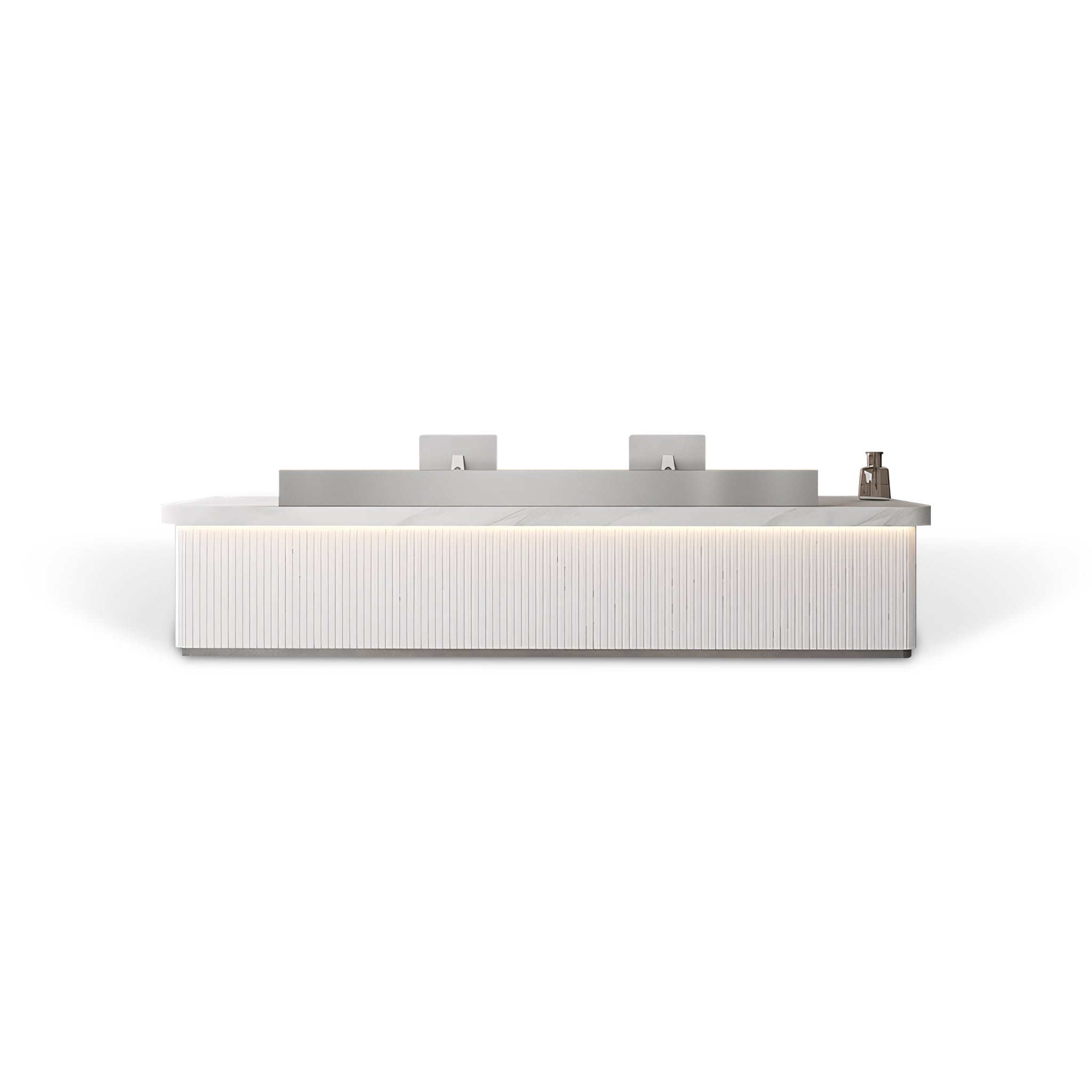 Sleek Minimalist LED Reception Desk with Storage & Stainless Steel Countertop RD-188