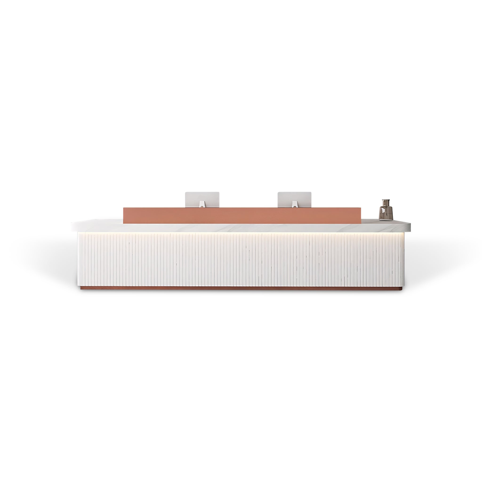 Sleek Minimalist LED Reception Desk with Storage & Stainless Steel Countertop RD-188