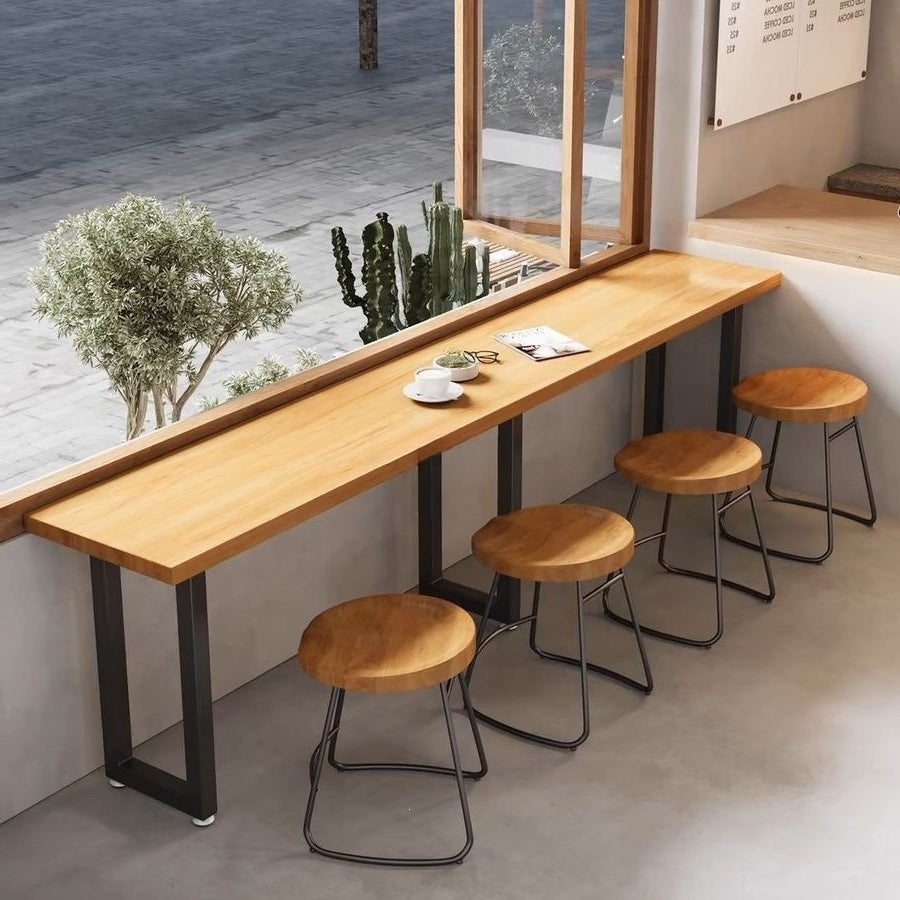 Slim Narrow Bar Table - Industrial Wall-Side High-Top for Dining & Workspace BT-003