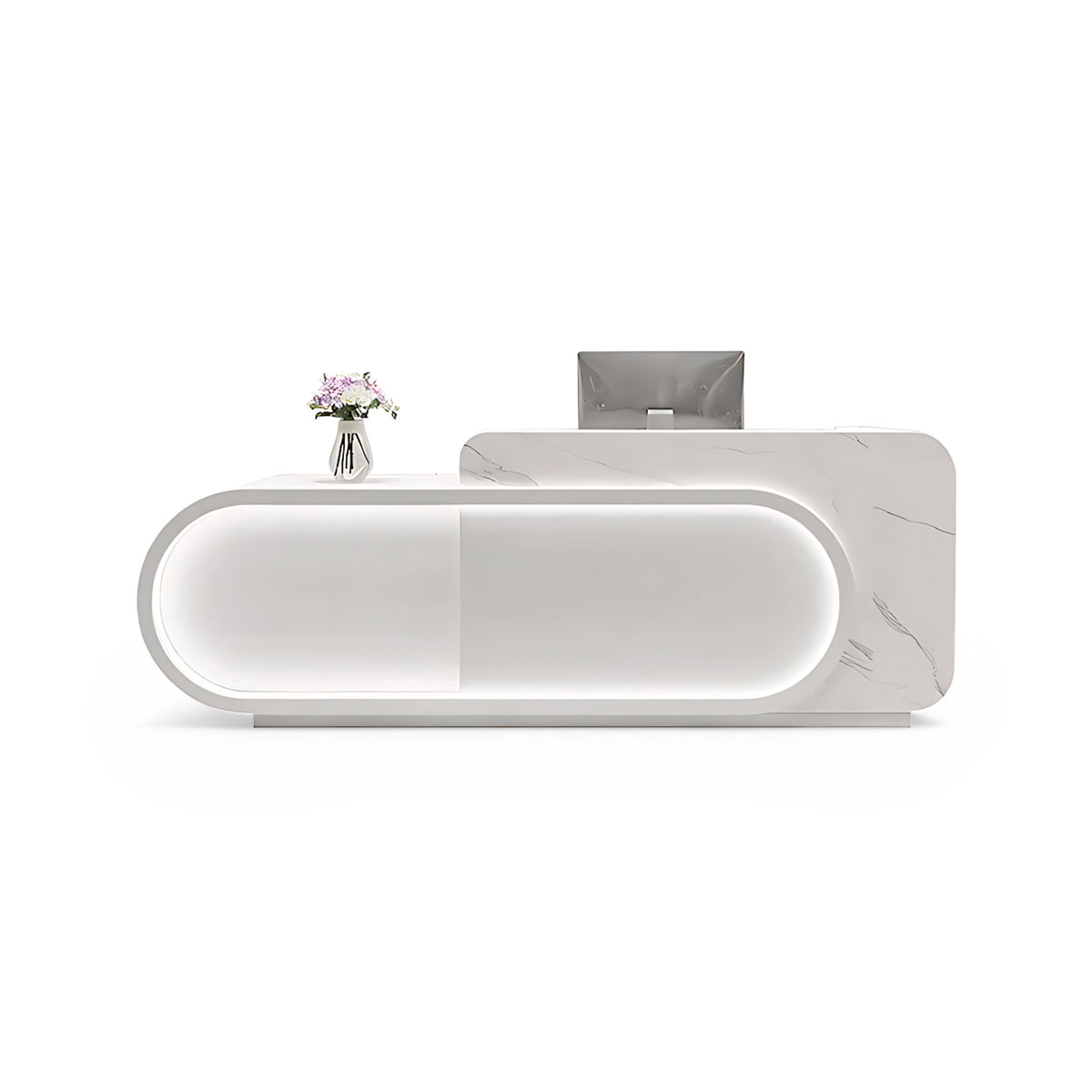 Small Store Curved Front Desk Reception Desk for Retail Shop