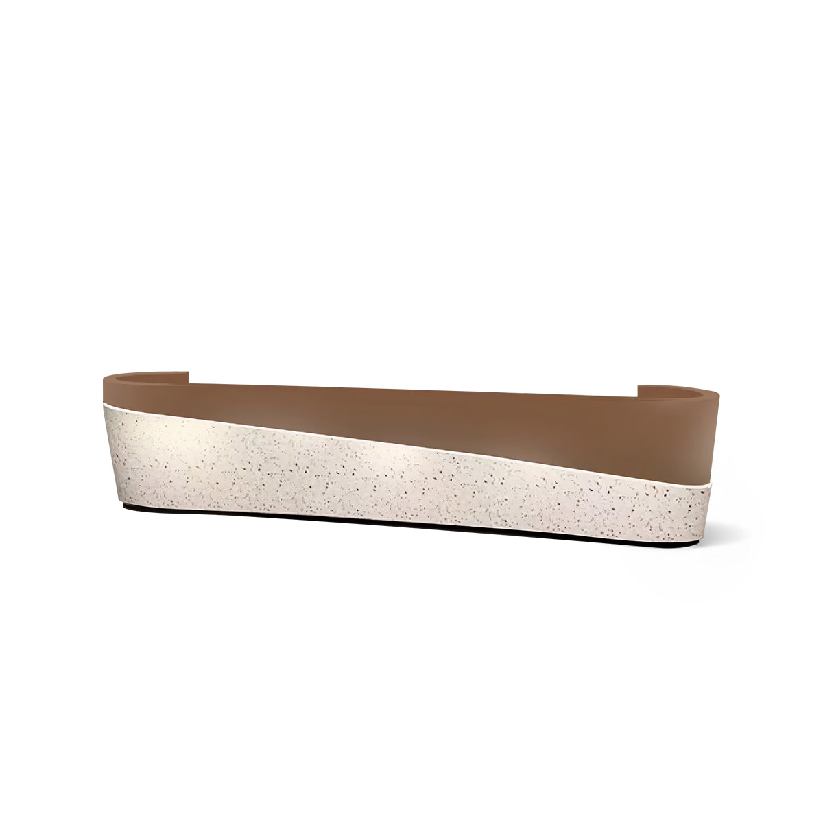 Terrazzo Pattern Curved Brown Reception Desk For Company and Hotel