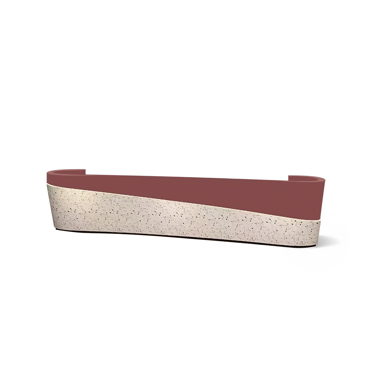 Terrazzo Pattern Curved Pink Reception Desk For Company and Hotel