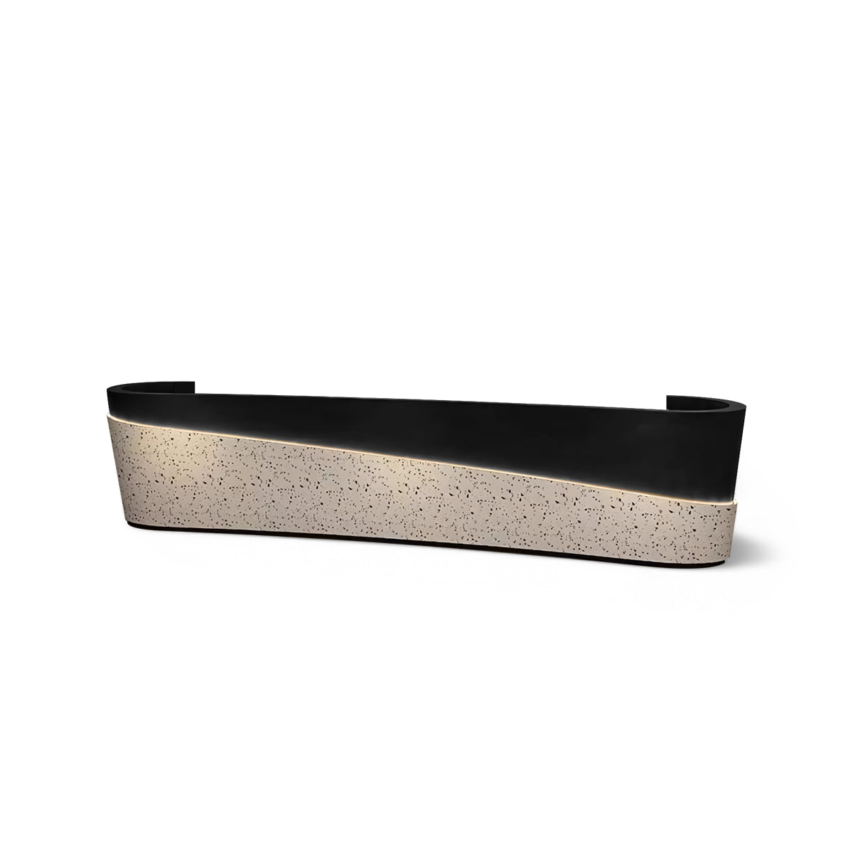 Terrazzo Pattern Curved Reception Desk For Company and Hotel