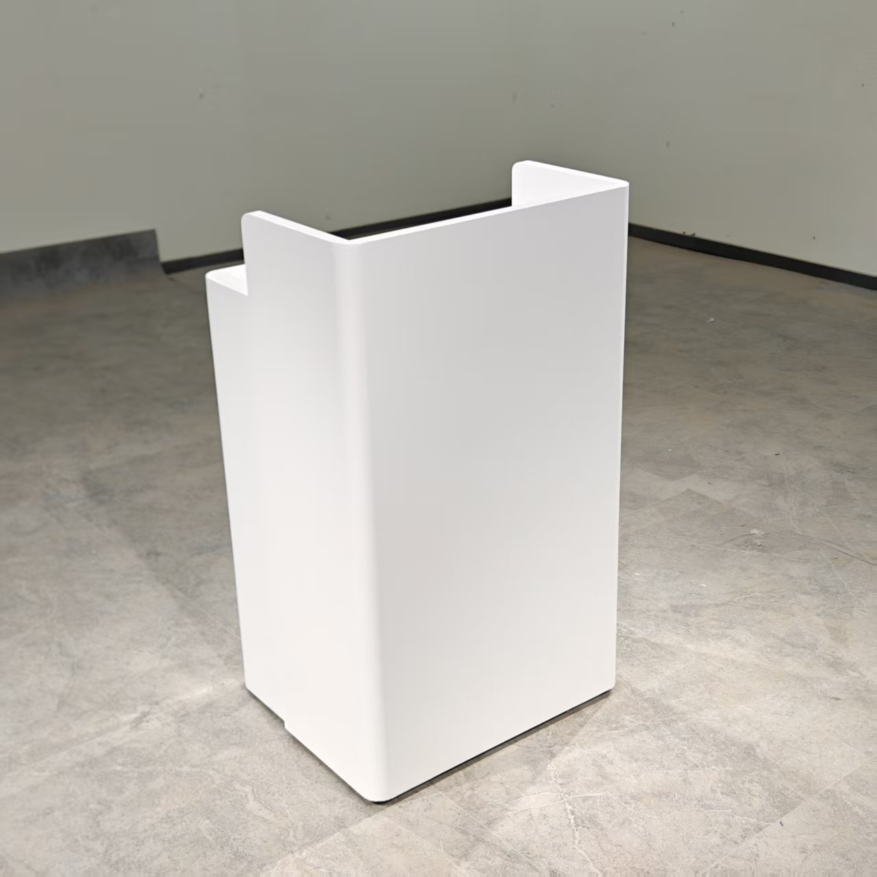 Tiny Modern Cream Concierge Desk with Curved Corners RD-270