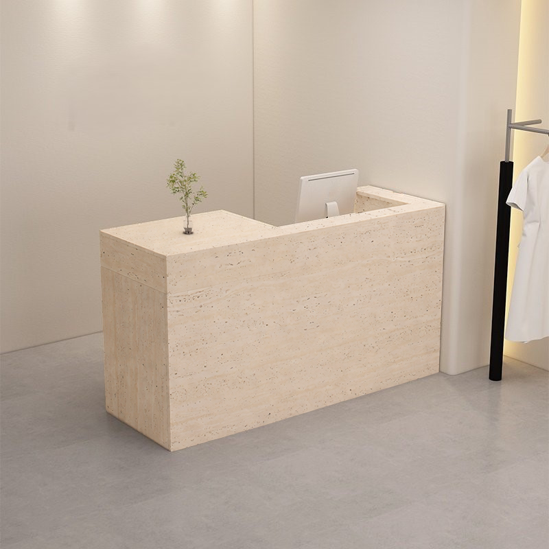 Travertine Finish Reception Counter for Lobby