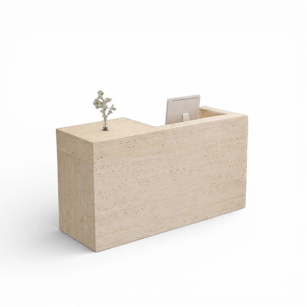 Travertine Finish Reception Counter for Lobby ＆ Salon