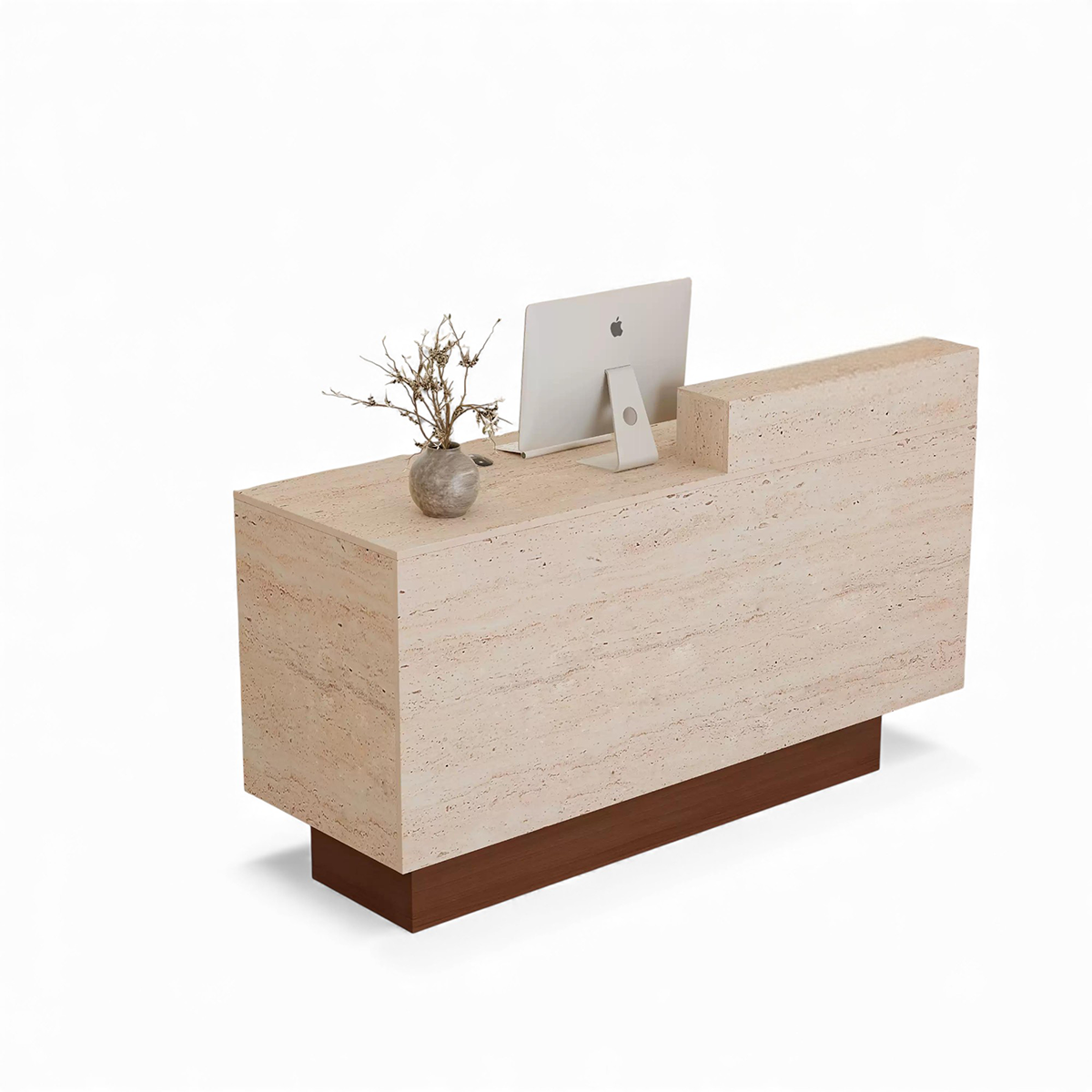 Travertine Finish Stylish Multi-Functional Cashier & Reception Counter RD-105