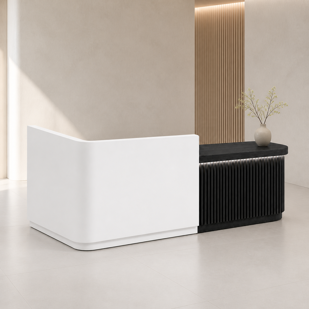 RD-354 White + Black Right Side Privacy Screen scene