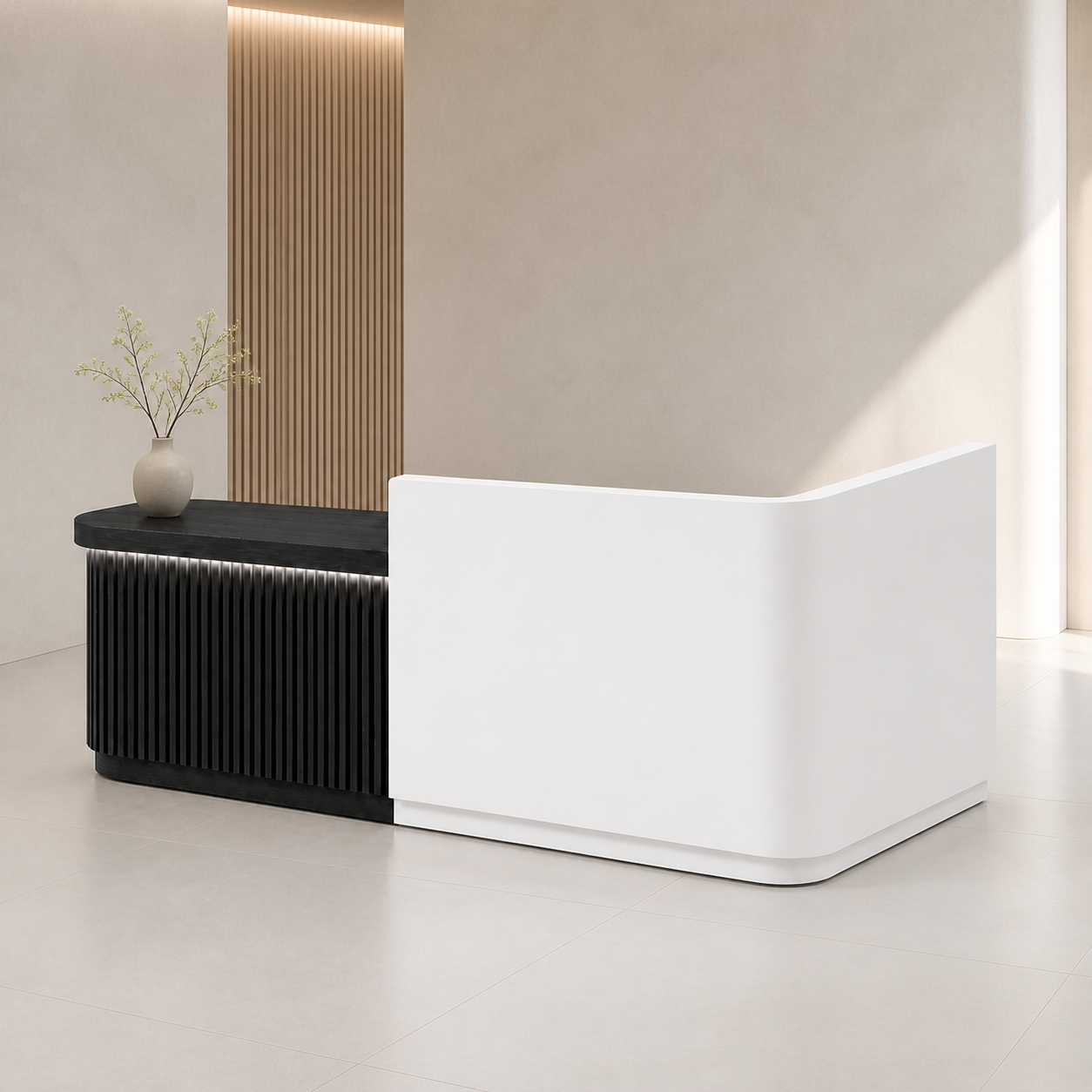 RD-354 White + Black Left Side Privacy Screen scene