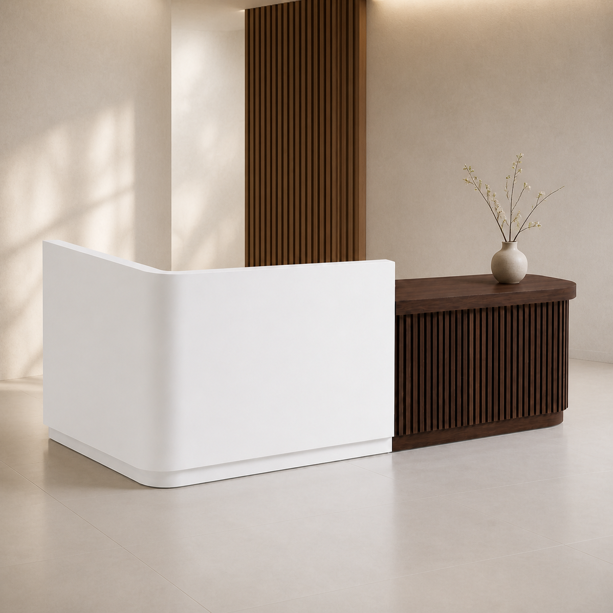 RD-354 White+ Brown Right Side Privacy Screen scene