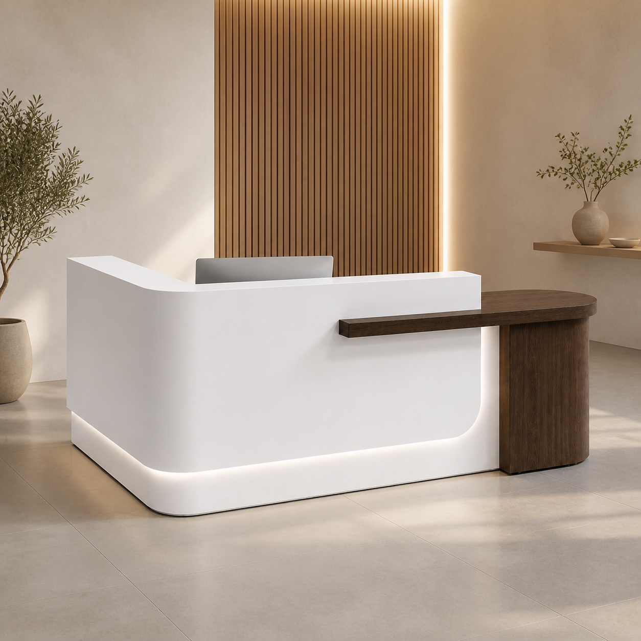 RD-353 White + Brown Right Side Privacy Screen scene