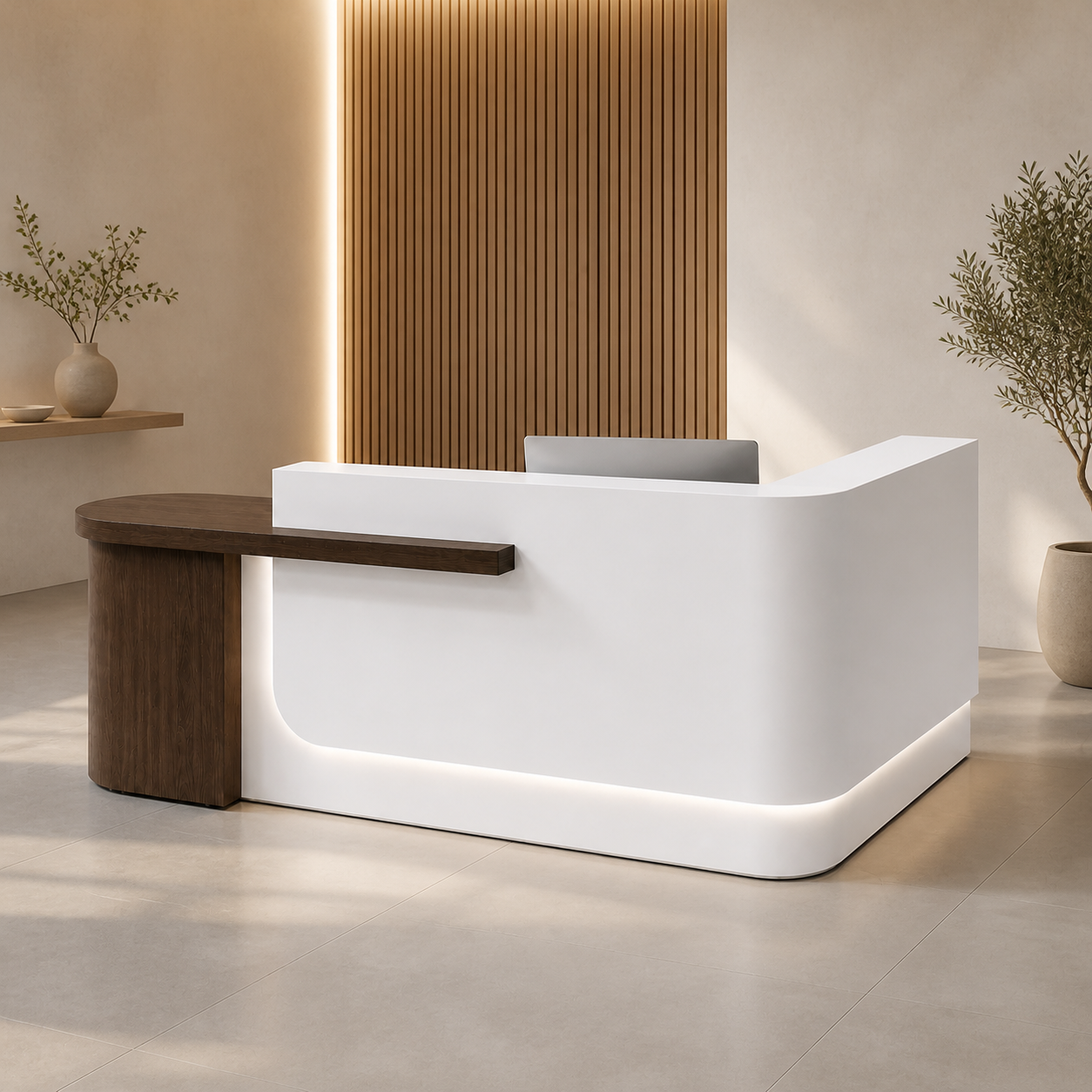 RD-353 White + Brown Left Side Privacy Screen scene
