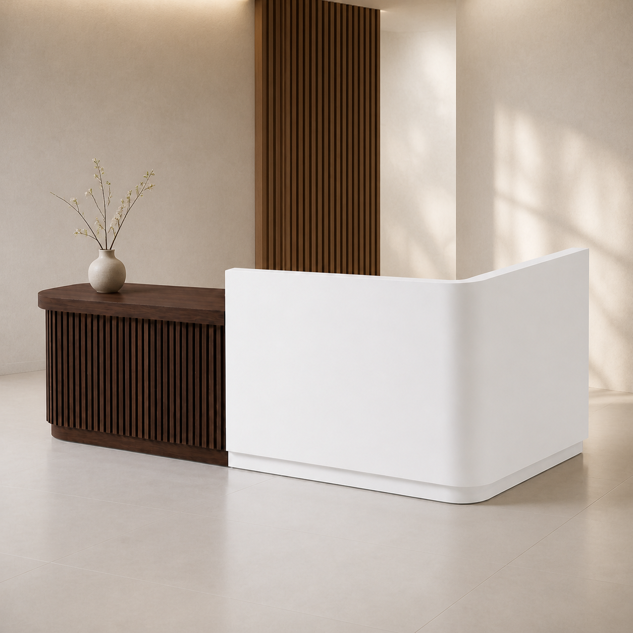 RD-354 White+ Brown Left Side Privacy Screen scene