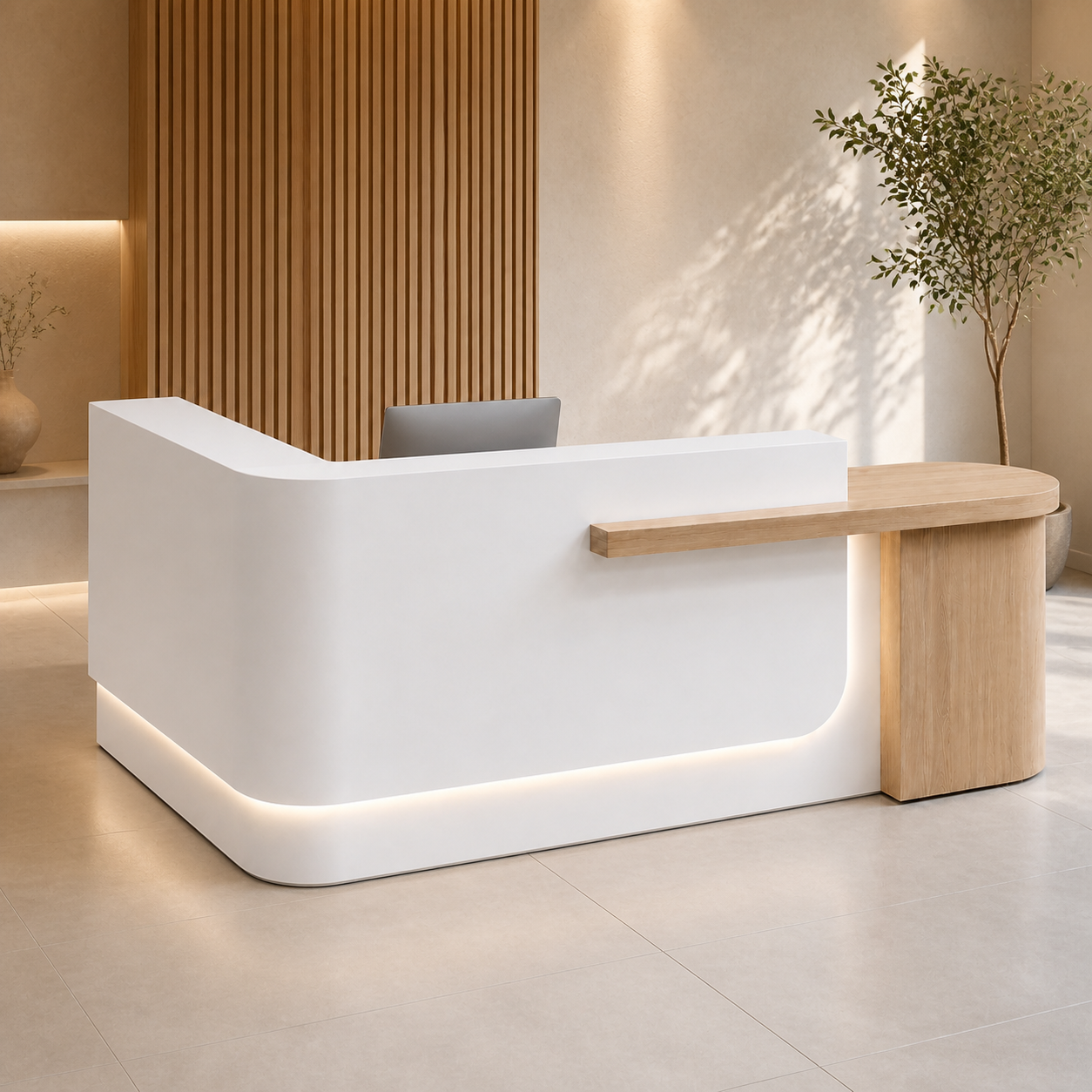 RD-353 White + Natural Right Side Privacy Screen scene