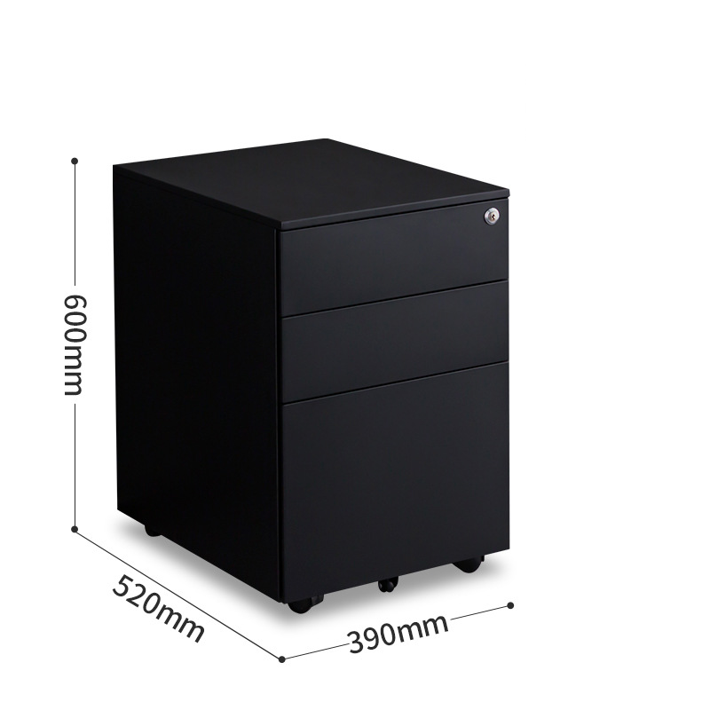 Steel Mobile Office Filing Cabinet with 3 Drawers for Desk Storage FC-006