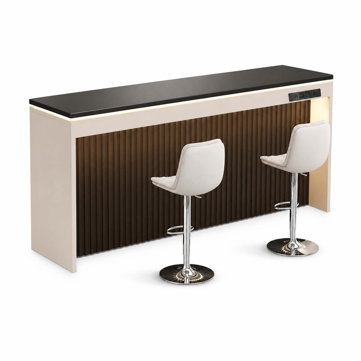 BT-010 white-background bar-cabinet-with-chairs