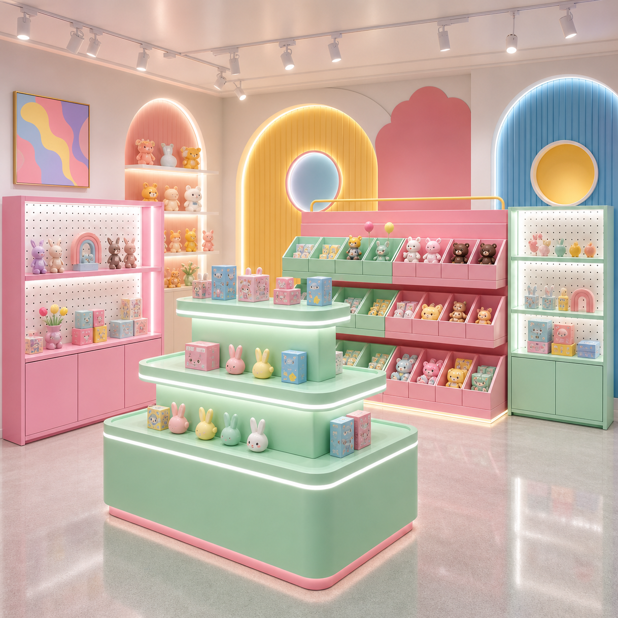 Dopamine Pop Toy Store Island Display Cabinet DC-009