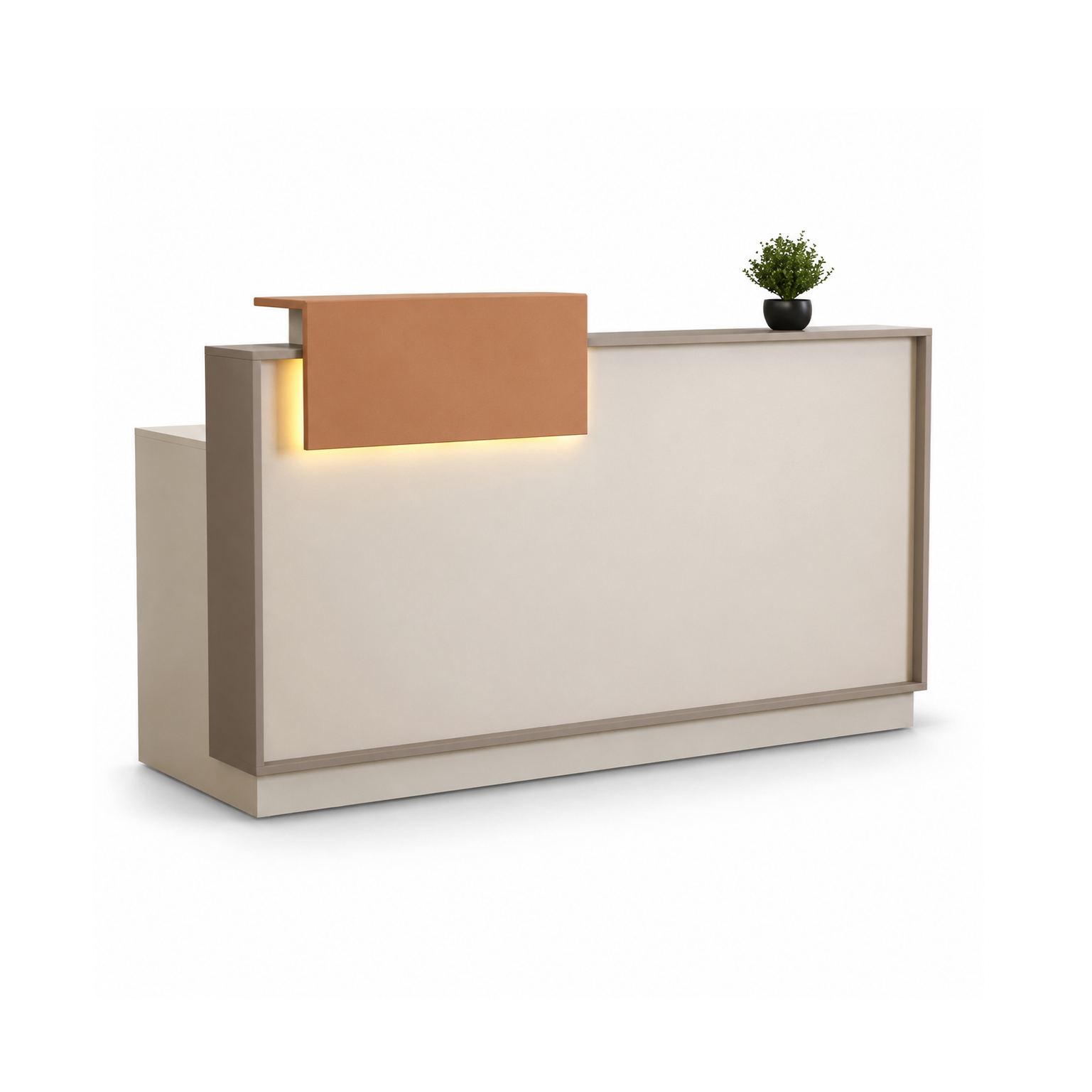 Modern Reception Desk with Raised Front Accent Panel and LED Backlight RD-324