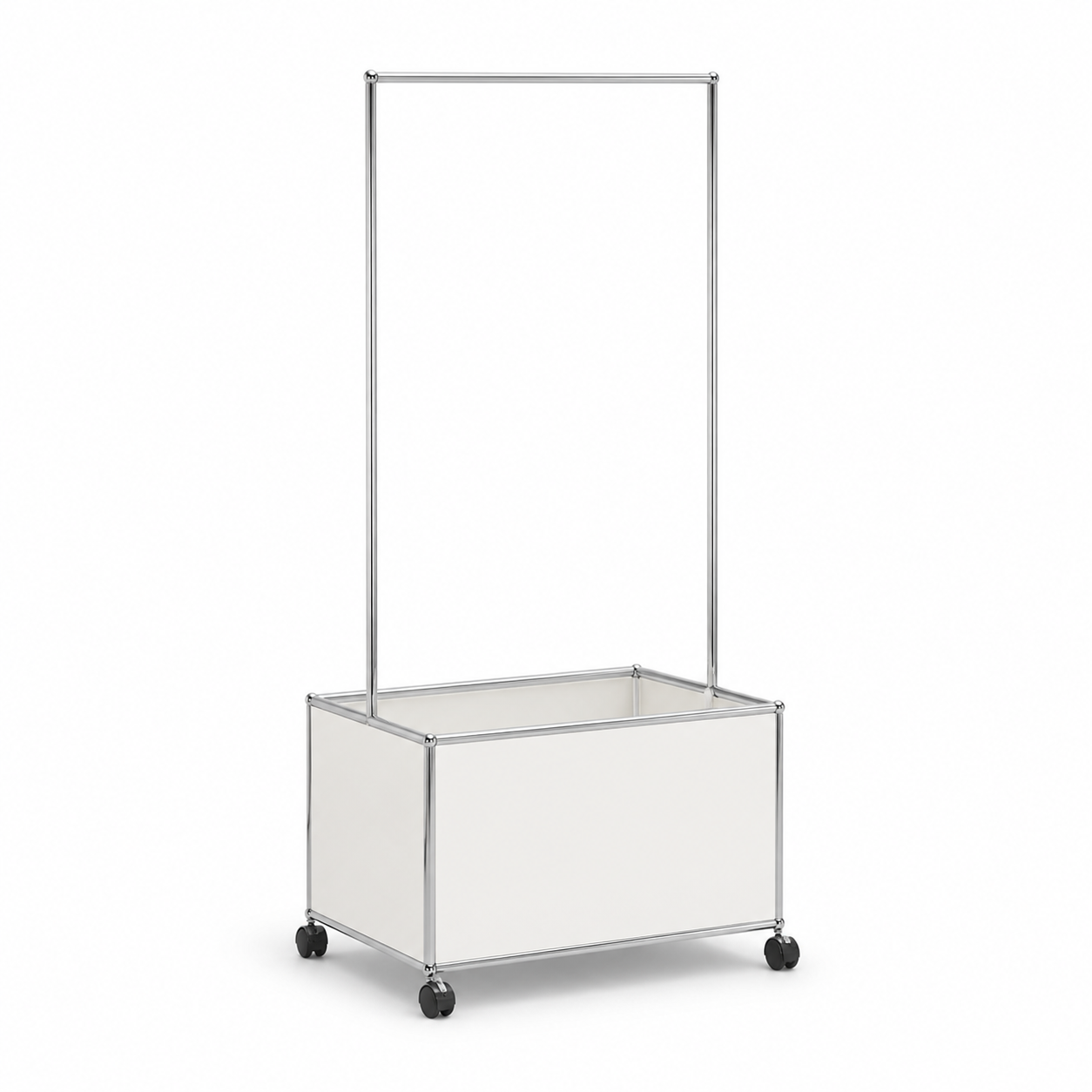 White background studio image - Modular Garment Rack with Rolling Storage Base