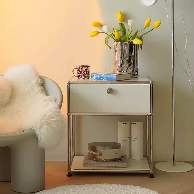 Modular Metal Nightstand with Lockable Door - image 1