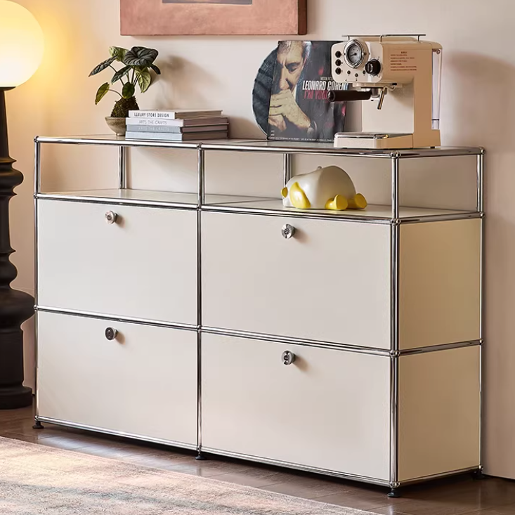 Modular Metal Side Cabinet with Lockable Doors - image 3