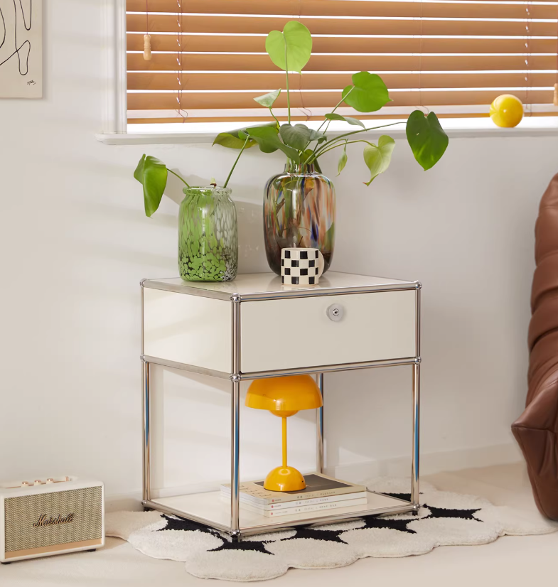 Modular Metal Nightstand with Lockable Door - image 3
