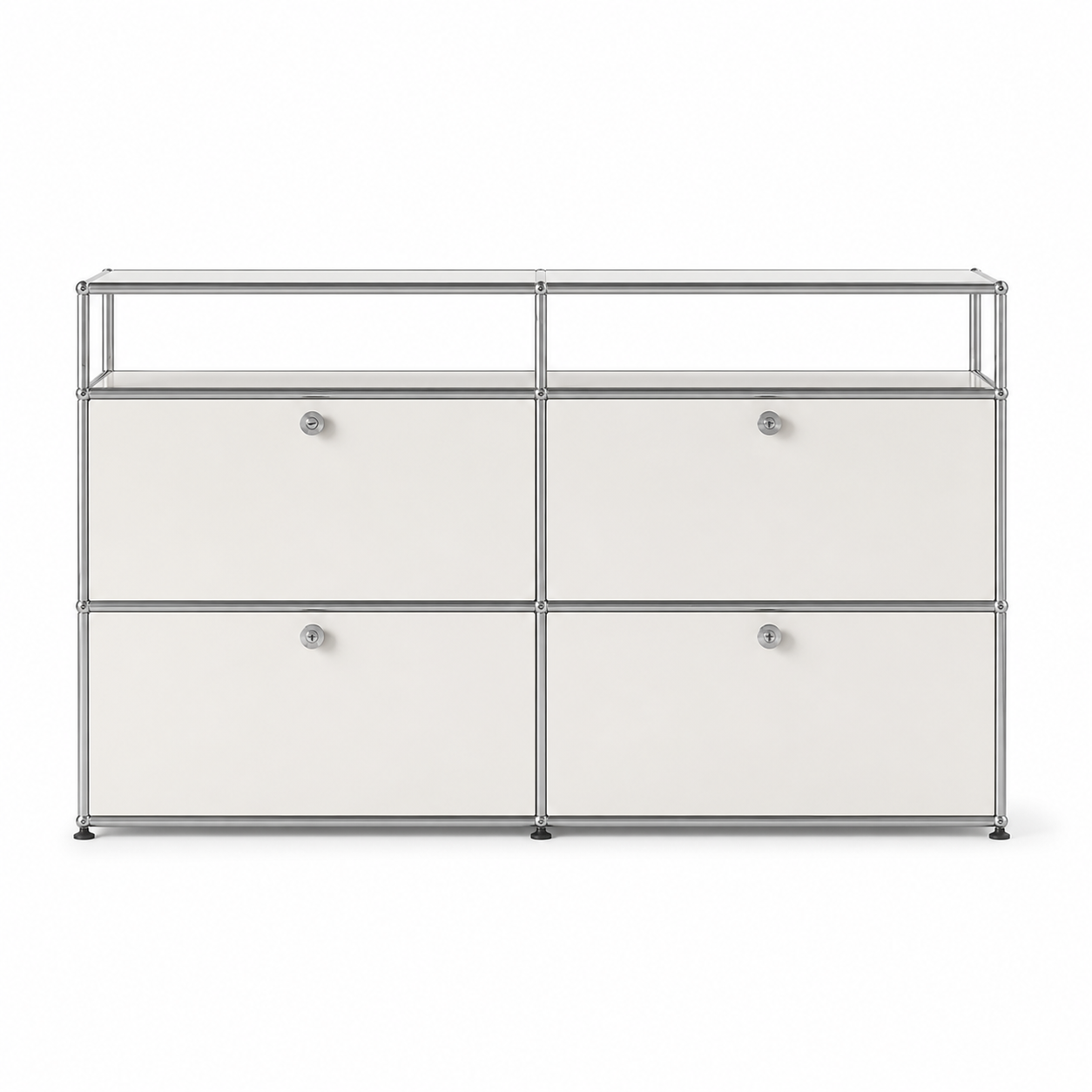 White background studio image - Modular Metal Side Cabinet with Lockable Doors