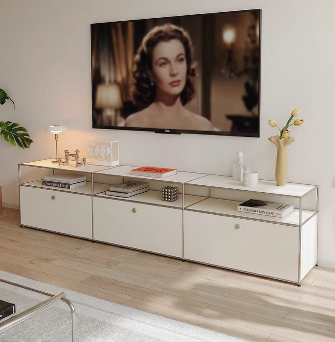 Modular Metal TV Stand with Storage Compartments - image 1
