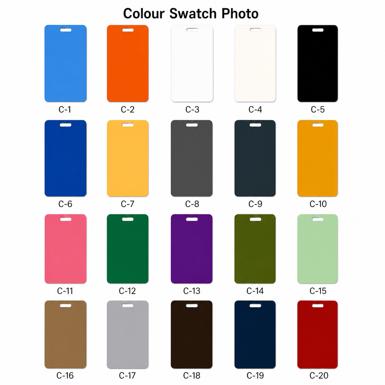 Colour swatch options C-1 to C-20