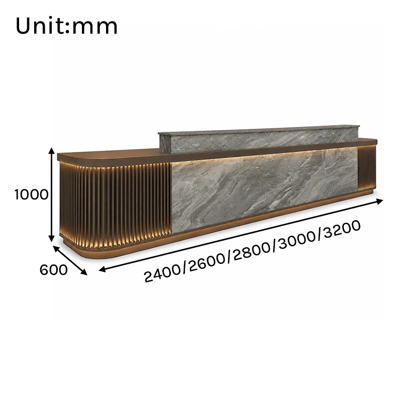 RD-333 Reception Desk Dimensions in mm
