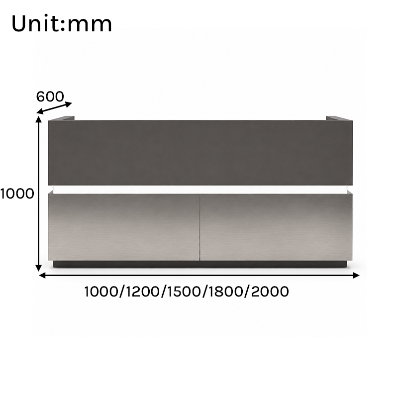 RD-359 Reception Desk Dimensions in mm
