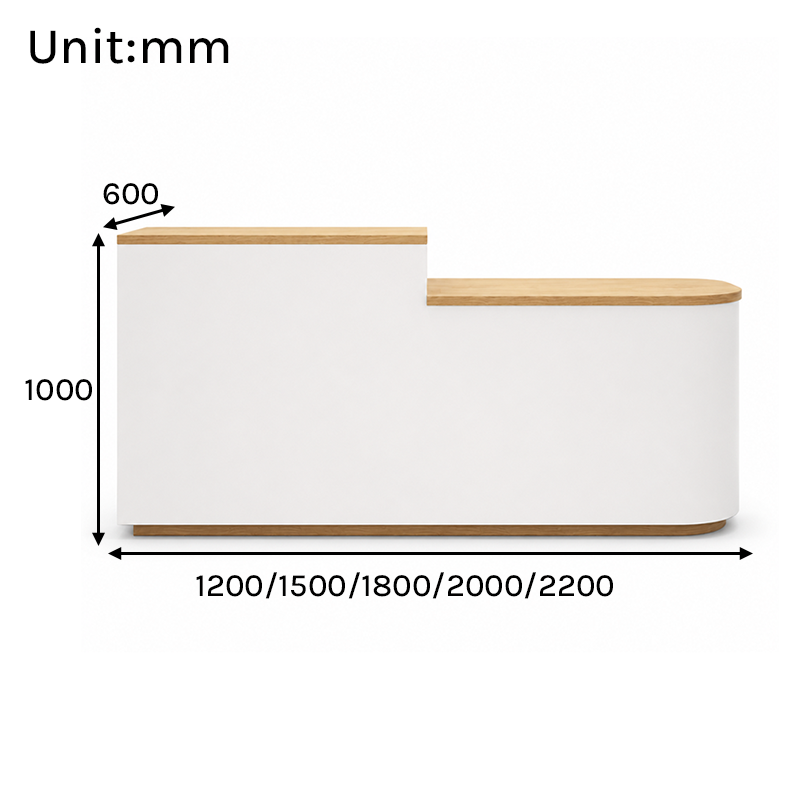 RD-360 Reception Desk Dimensions in mm