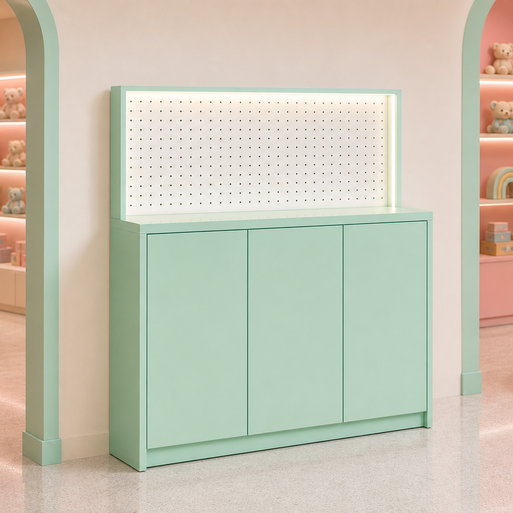 Dopamine Pop Mint Pegboard Wall Display Cabinet DC-012