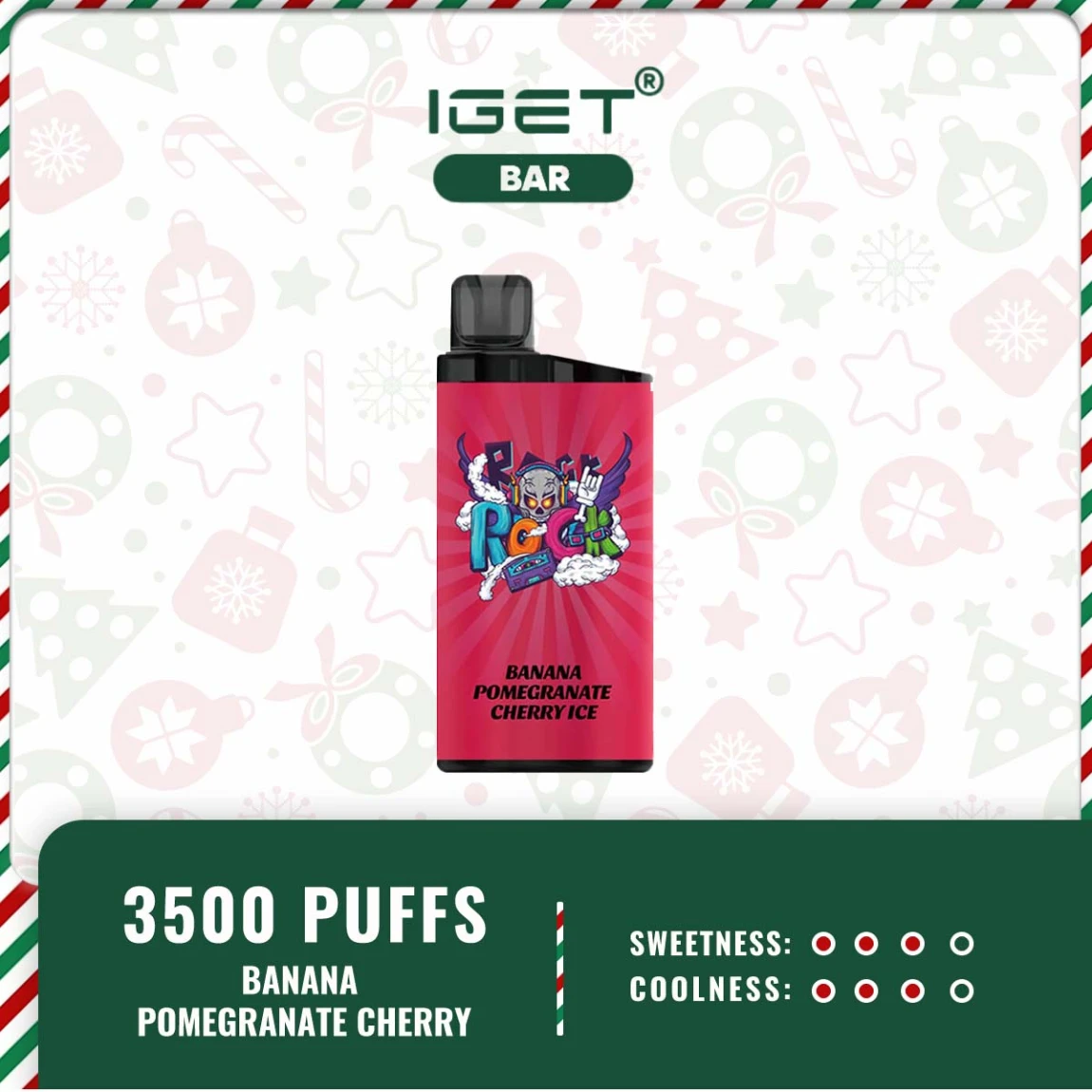 IGET BAR 3500 PUFFS – BANANA POMEGRANATE CHERRY ICE