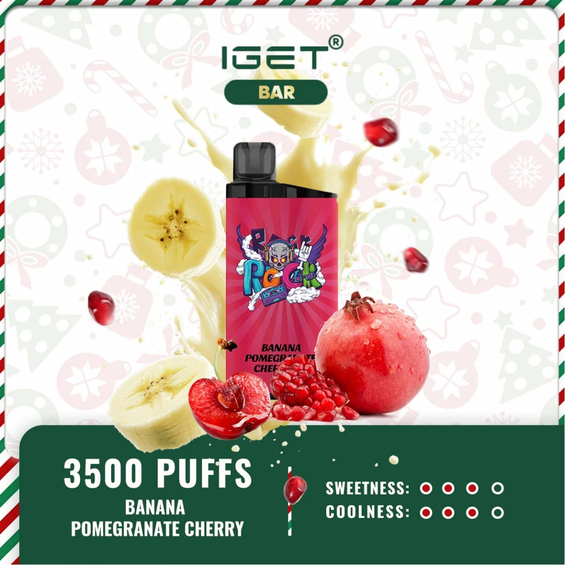 IGET BAR 3500 PUFFS – BANANA POMEGRANATE CHERRY ICE