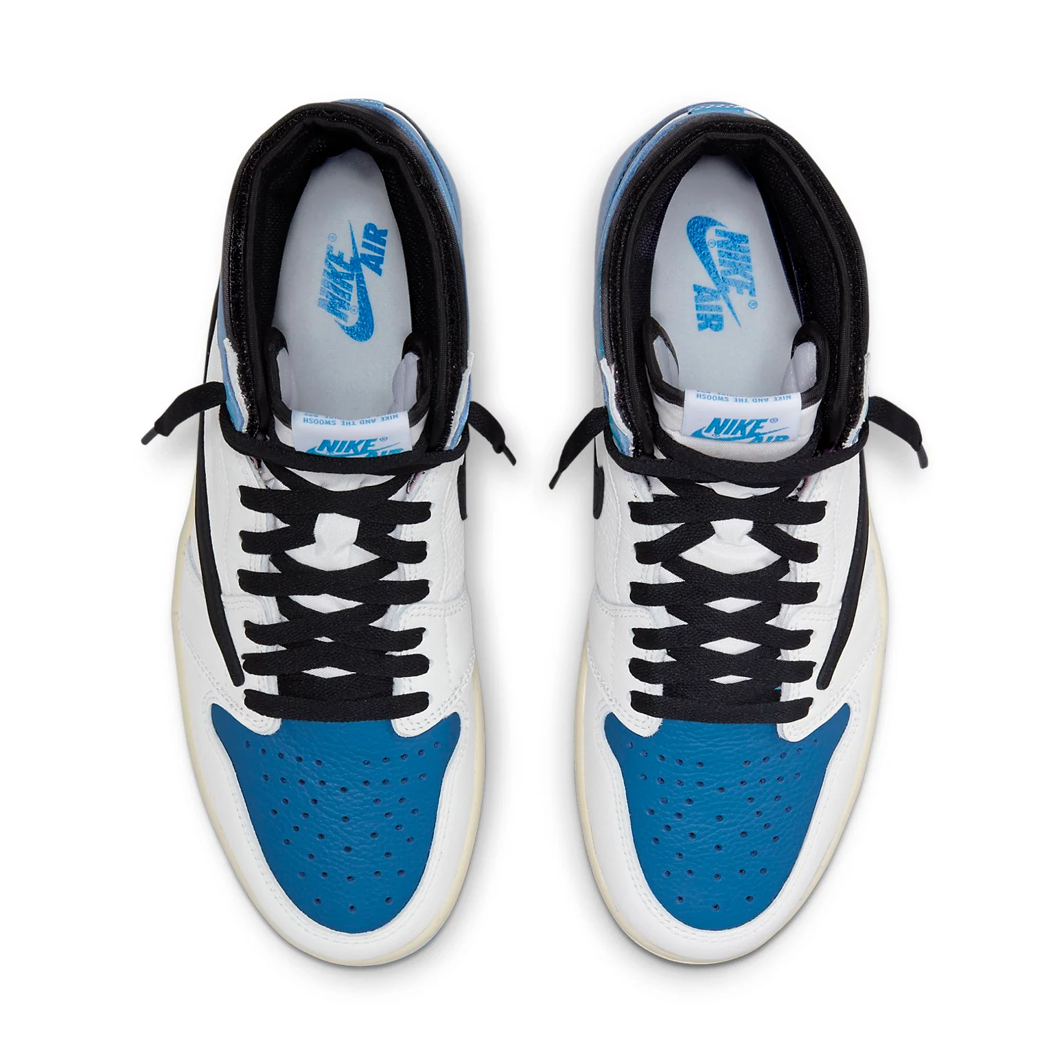 Air Jordan 1 Retro High x Fragment Design x Travis Scott 'Sail Black Military Blue'