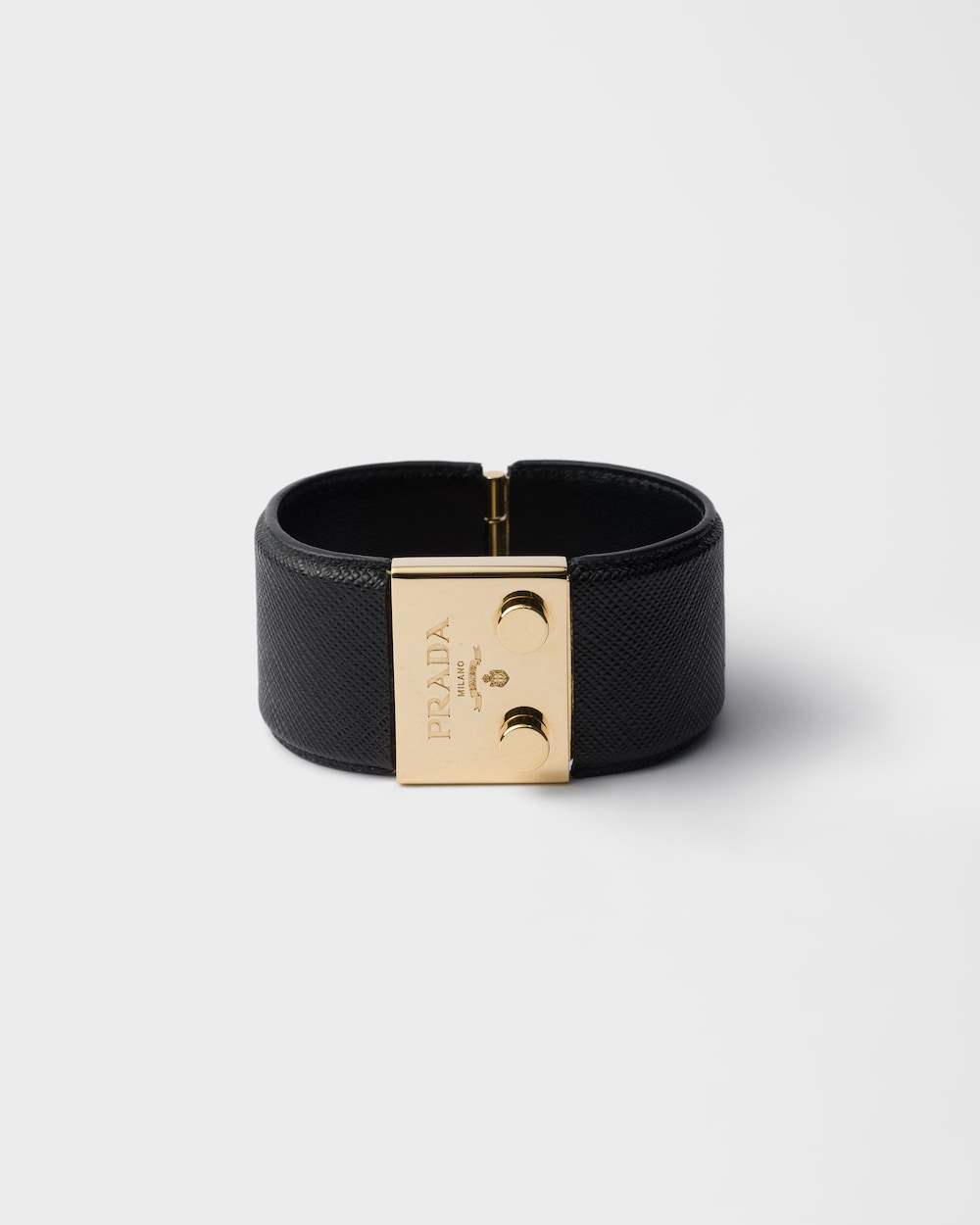 PRADA メタルxサフィアーノレザー ブレスレット　ホワイト メタルxサフィアーノレザー ブレスレット – プラダ ・オンラインストア