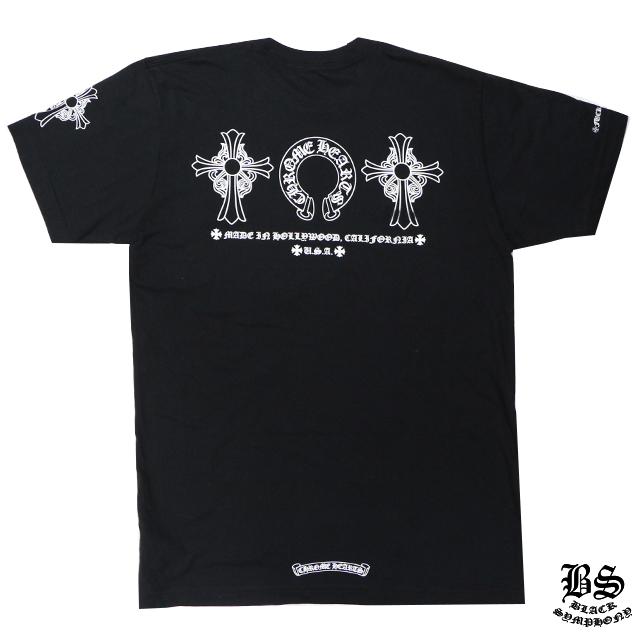 クロムハーツ メンズハーフスリーブポケットTシャツ ホースシュー／ヘアリークロス ブラック｜クロムハーツ公式アウトレット